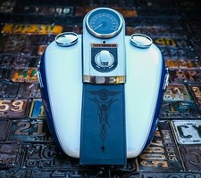 Harley Davidson Leather Fuel Gas Tank Panel Bib Fat Boy Softail Retro Pinstripe