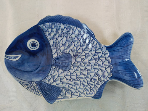 Assiette poisson peinte à - assiette,