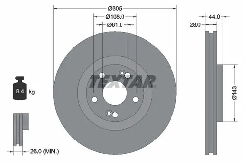 Disque frein ventilé de - de,