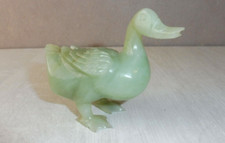 Ancienne figurine / statue, canard / mandarin, en pierre de Jade