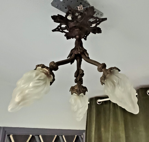 Ancien lustre bronze et - ancien,