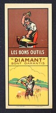 Etiquette Les bons outils DIAMANT sont garantis enclume forgeron faux old label