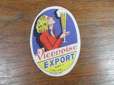 Vintage BEER BREWERY VIENNESE BEER EXPORT LABEL 1935 PONSELET ANDERLUES