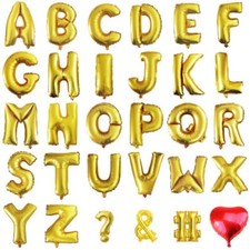 Ballon En Folie Lettres A-Z Or 60CM XL Gonflable Fête