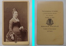 Old photo CDV Portrait of a pregnant woman (circa 1880)