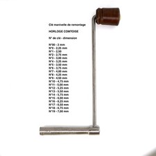 Clock Crank Wrench Size No. 7 to 16 - Choose from list