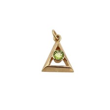 9ct Yellow Gold Peridot Tringle shape Pendant