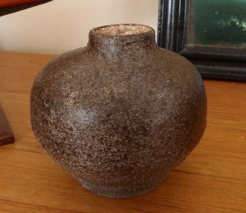 Gres ancien vase boule signe - ,