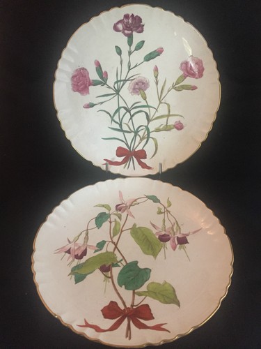 Paire assiette fleurs xix - d'assiette,