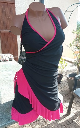 Robe noire fuschia - noire/fuschia, modèle