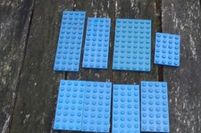 LEGO LOT OF 8 BLUE PLATES MULTIPLE DIMENSIONS see photos, GOOD CONDITION