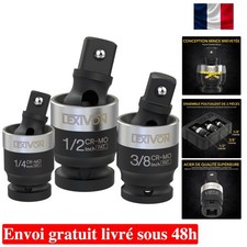 LEXIVON Cardan 1/2" 3/8" et 1/4" pour clé à choc ou cliquet embouts outils, q