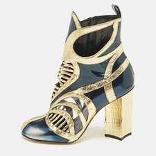 Louis Vuitton Multicolor Infrarouge Glazed Leather Queen Of Hearts Booties Size