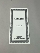 Vintage Kurzweil Keyboard Piano or Modual 1997 Warranty Card from Owner's Manual