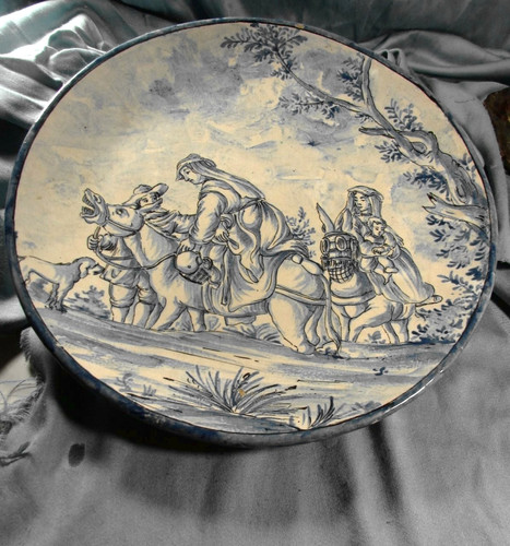 Grand plat ancien - terre, cuite