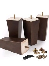 La Vane 6 inch Solid Wood Square Furniture Set of 4 Walnut