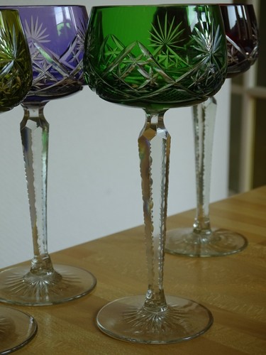 Anciens verres vin - verres, couleur