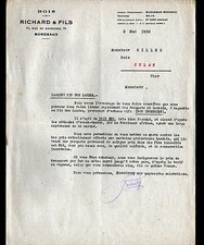 BORDEAUX (33) WOOD / PARQUET OF THE MOORS "RICHARD & Fils" in 1950