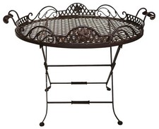 Butlers tray table salon de jardin d'appoint fer style antique desserte plateau
