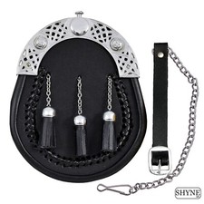 Robe Complète Sporran Cuir avec Chaîne Glands Offert Escarcelle Bretelles