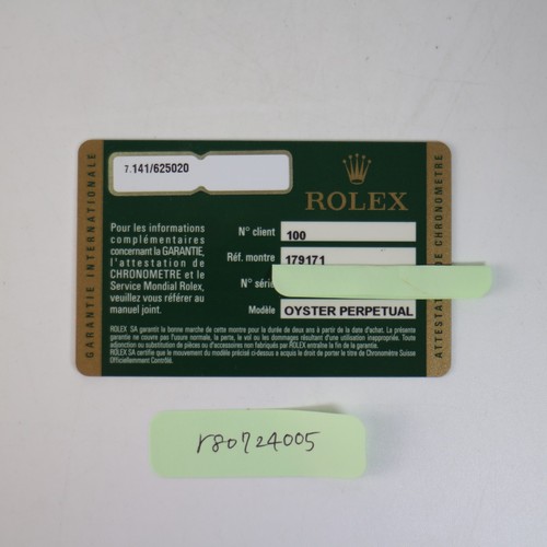 Rolex 179171 datejust paper - 179171,