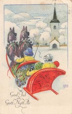 CP ILLUSTREE SIGNEE GOD JUT ... TRAINEAU CHEVEUX EGLISE - 12822