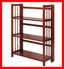 38 In. Mahogany Wood 3-Shelf