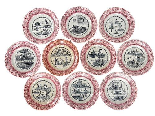 Assiettes rébus porcelaine - rébus,