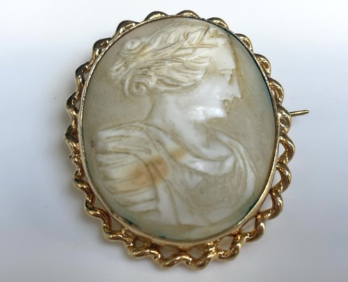 Ancien broche camée - camée, femme