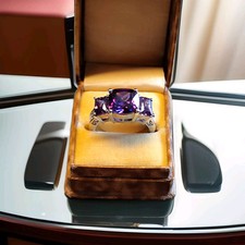 Bague Verroterie - pierre violette - Style Swarovski