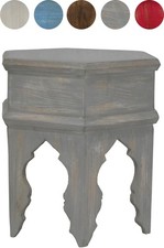 Table D'Appoint Vintage Orientale Pouf Inam Gris