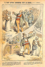 FREEMASONRY AND RELIGION / DRAWING by LEMOT 1905