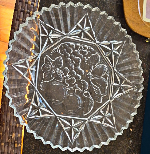Clear pressed glass fruit - clear,
