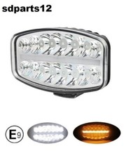 Phare Auxiliaire LED Longue Portée +Position Effet Néon Orange 12/24V E9 Scania