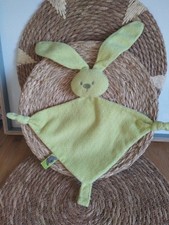 Doudou plat lapin vert anis