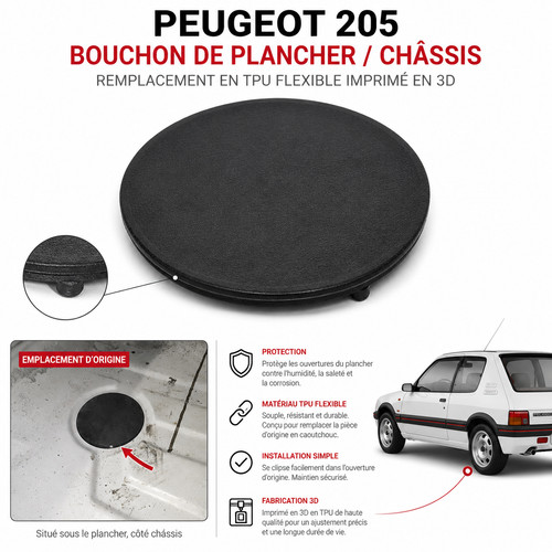 Peugeot 205 bouchon châssis - peugeot,