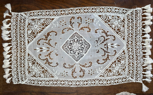 Dentelle ancienne fin - -, linon