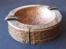 Copper ashtray arts and crafts style / brutalist vgc d 16.5cm