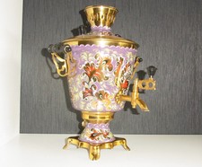 Vintage Russian Electric Samovar Painted Old Samowar  Water heater Teapot