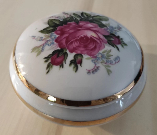 Bonbonnière porcelaine roses - bonbonnière,