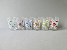6 verres, décor de ballons, vintage années 70-80, 6 tons différents