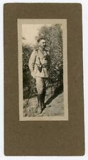 PHOTO, a soldier in uniform outdoor pose binoculars cane boots