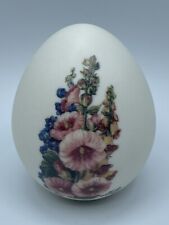 Vtg Glynda Turley Floral porcelain bisque egg ‘99 Excellent gift quality