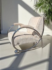 1940 Armchair Saxhorn CLC chair Art deco MCM EAMES ERA Vintage Chrome Ball