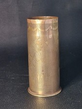 Obus ancien 1ère guerre Mondiale  WW1 Tranchées Douille gravée  ancnsm54