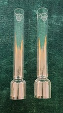 lot  2 Ancien verre de lampe à pétrole  marque  cristal supérieur 12  "