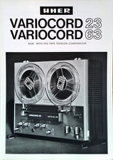 Original UHER Variocord 23/63 Brochure with Technical Data Sheet Germany