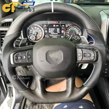 Matte Carbon Fiber Customized Heated Steering Wheel Fit Dodge Ram 1500 TRX 2019+