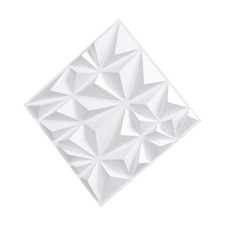 Panneaux Muraux 3D PVC Lot de 33 30x30 cm Couvre 2,97 m² Blanc Mat Diamant