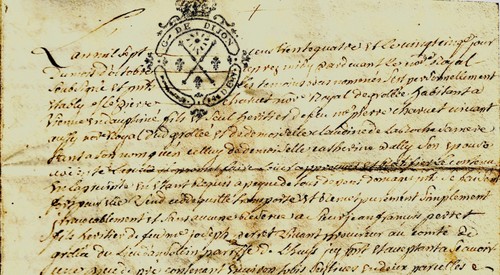 1734 parchemin groslée vente - 1734,